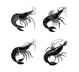 Obraz premium Shrimp Design silhouette vector illustration.