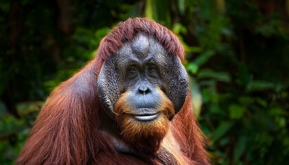 Fototapeta premium Orangután mira al costado