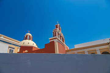 Architecture and summery scenery in Santorini, Greece, Europe