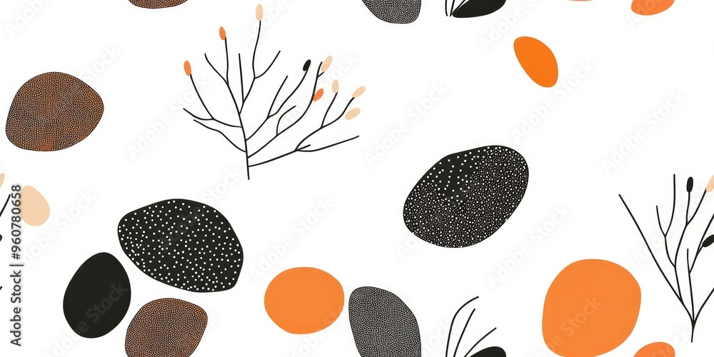 Poster a serene abstract autumn background showcasing softly blended gradients with floating leaves and min