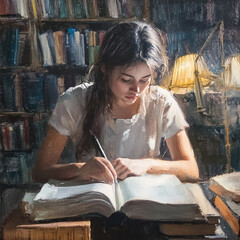 woman reading a book