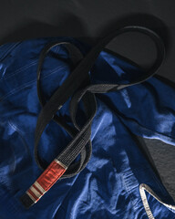 bjj brazilian jiu jitsu black belt on the tatami mat