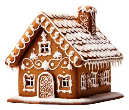 PNG Gingerbread house gingerbread dessert cookie.