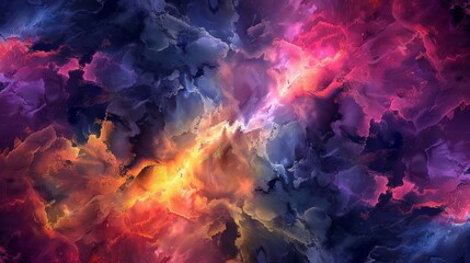 Fototapeta premium Vibrant cosmic nebula with swirling colors illuminating the vastness of space in a stunning display of light and beauty