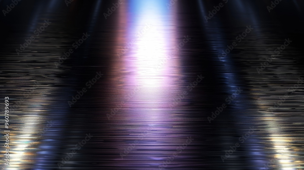 Poster a mysterious light reflects on dark water in an abstract setting at twilight