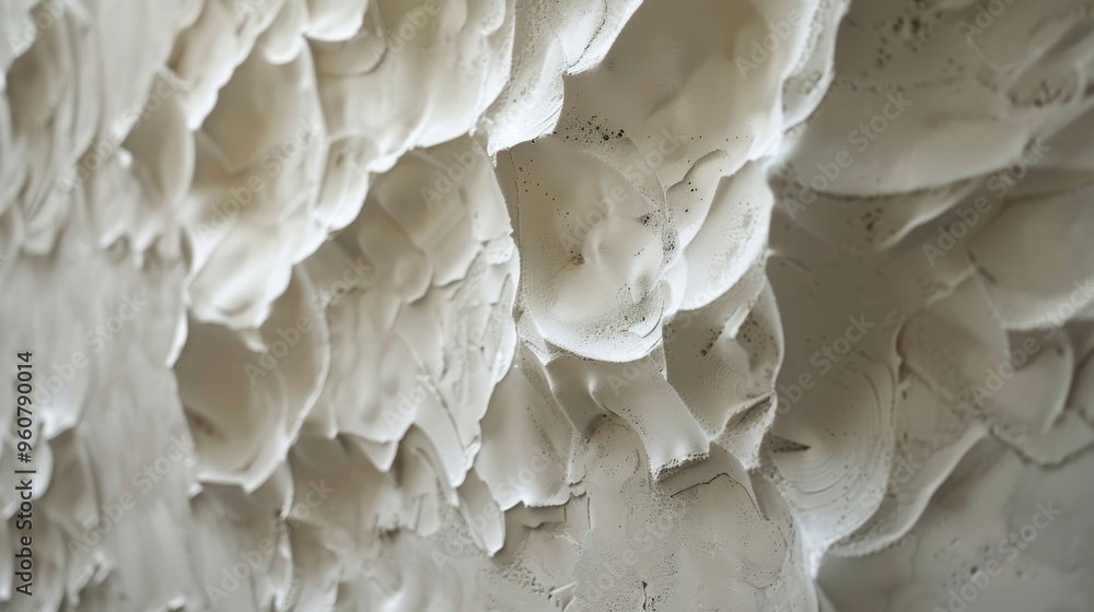 Poster unique rock formations inside a cave with intricate textures and shapes in natural light during dayt