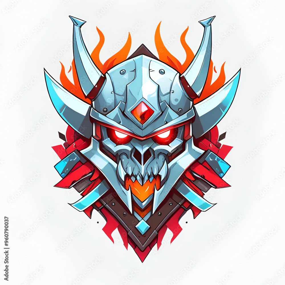 Canvas Prints fierce warrior mascot design