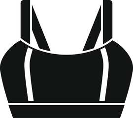 Black sports bra with wide straps, providing comfort and support for women engaging in physical activities