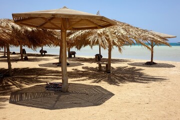 Relaxing at the Beach Under a Canopy on Paradise Island Red Sea Hurghada