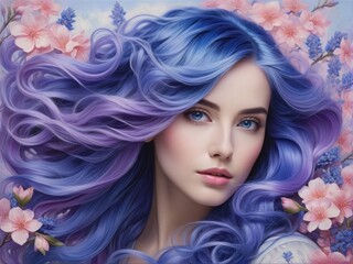 Fototapeta premium portrait of a woman with flowers
