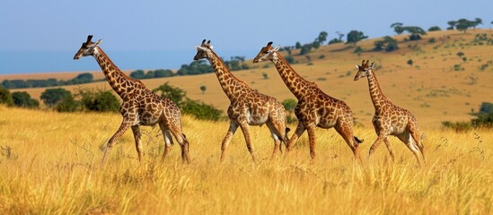 A group of giraffes in the African Wilderness © Gadiel