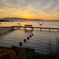 sunset at the pier