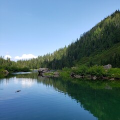 lake and mountains