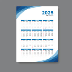 calendar 2025 tempalte design geometric background 