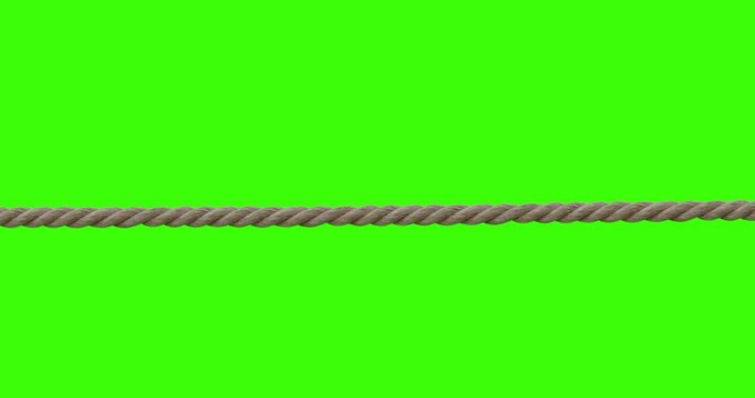 4k rope animation on chroma key, fibers, or strands that are twisted or braided together into a larger and stronger form, Ropes have tensile strength and so can be used for dragging and lifting