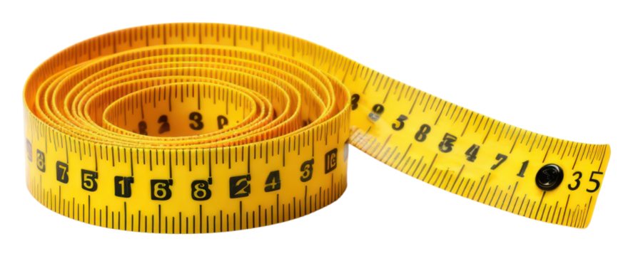PNG Yellow measuring tape white background measurements accuracy.