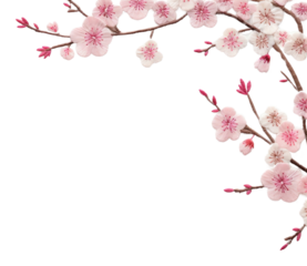 PNG Upper frame border with little cherry blossom backgrounds pattern flower.