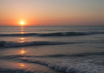 Obraz premium Sunset Over Calm Ocean Waves