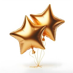 Gold start, ballon, Celebration, Decoration, Isolated on a white background