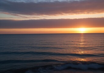 Obraz premium Sunset Over Calm Ocean Waves