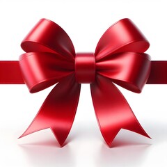 Fototapeta premium red ribbon and bow, isolated on a white background, christmas