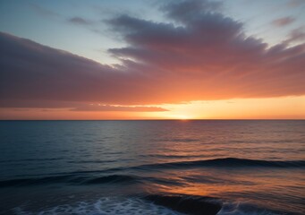 Sunset Over Calm Ocean Waves