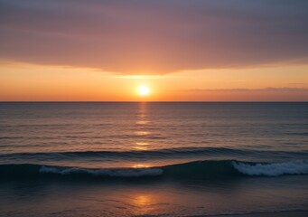 Sunset Over Calm Ocean Waves