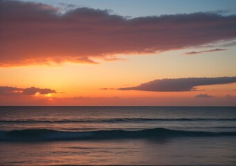 Obraz premium Sunset Over Calm Ocean Waves