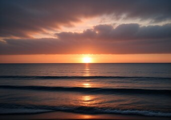 Sunset Over Calm Ocean Waves