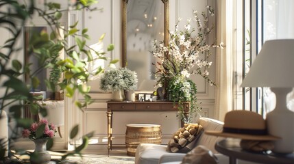 Sunlit Serenity: Luxurious Apartment with Elegant Decor and Natural Elements