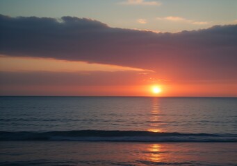 Sunset Over Calm Ocean Waves