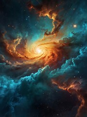 Fototapeta premium Space abstract background fantasy illustration planets, stars and space clouds wallpaper, shining stars and objects