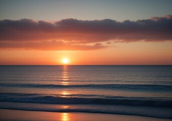 Obraz premium Sunset Over Calm Ocean Waves