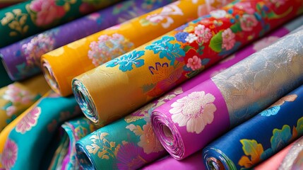 Fototapeta premium A colorful Korean fabric used to wrap gifts.