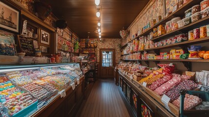 A charming old-fashioned candy store in San Francisco, filled with classic, nostalgic treats.