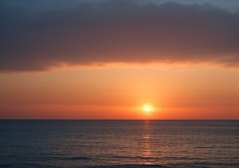 Sunset Over Calm Ocean Waves
