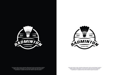 Badminton championship round badge logo design