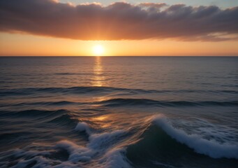 Obraz premium Sunset Over Calm Ocean Waves