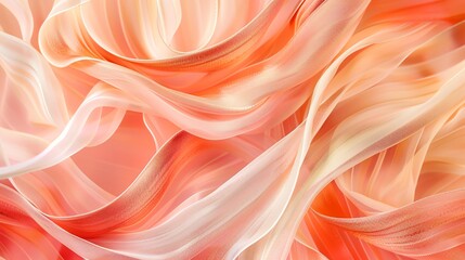Fototapeta premium A close up of orange and white fabric, with a soft, flowing texture.