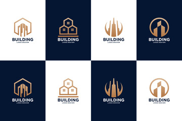 Set of Golden building logo design