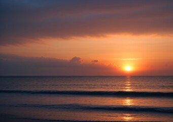 Sunset Over Calm Ocean Waves