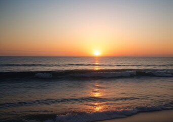 Fototapeta premium Sunset Over Calm Ocean Waves