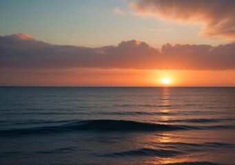 Obraz premium Sunset Over Calm Ocean Waves