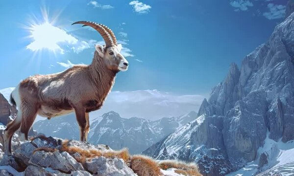 Agile ibex on the mountains, Video