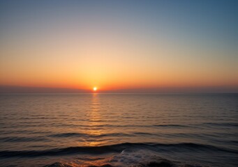 Obraz premium Sunset Over Calm Ocean Waves