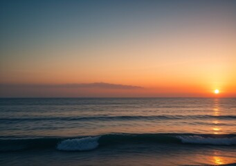 Obraz premium Sunset Over Calm Ocean Waves