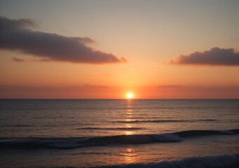 Sunset Over Calm Ocean Waves