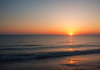 Obraz premium Sunset Over Calm Ocean Waves