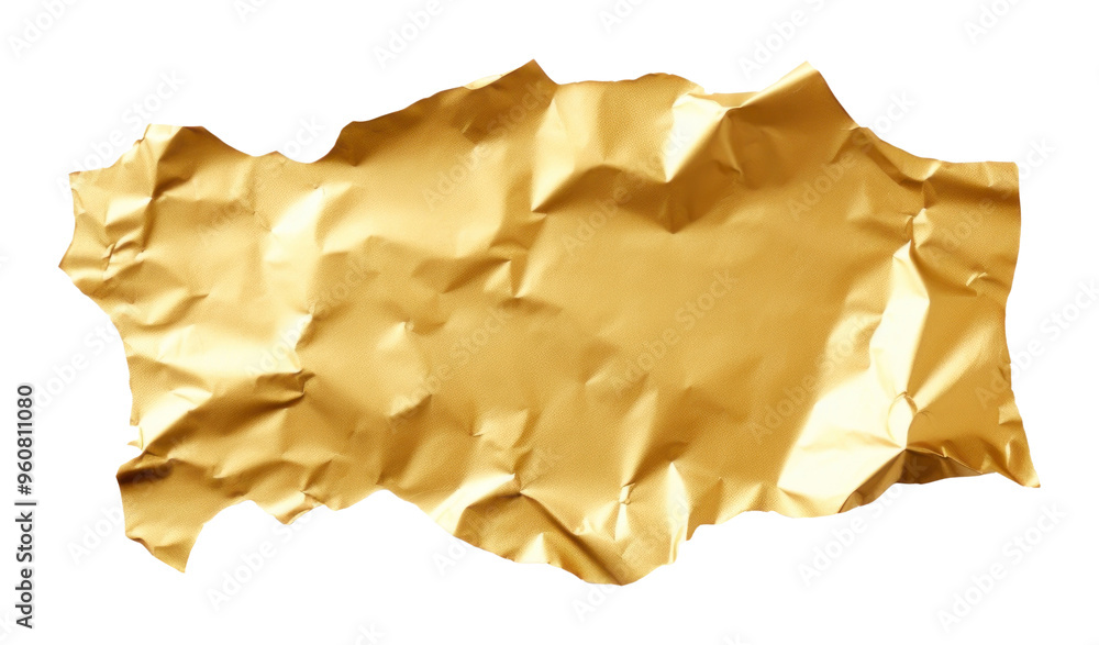 Poster PNG Gold color paper with ripped white background aluminium crumpled.