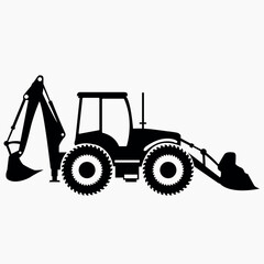 Backhoe Loader Icon symbol, and vector, Can be used for web, print, and mobile